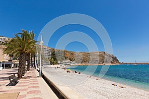 XÃÂ bia Spain historic Spanish coast town with Platja de la Grava beach, also known as Javea photo